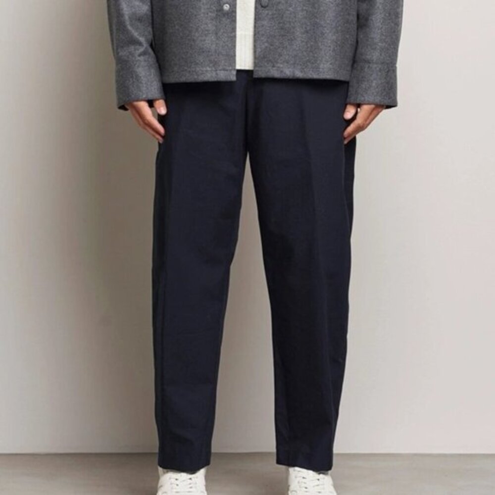 Jil Sander Men's Black Water Repellent Cotton Drawstring Pants - Size 44‎